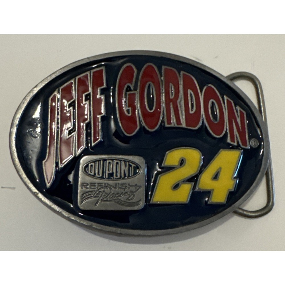 VTG Jeff Gordon 24 NASCAR Racing Belt Buckle Enamel USA 1995 Fan Collectable